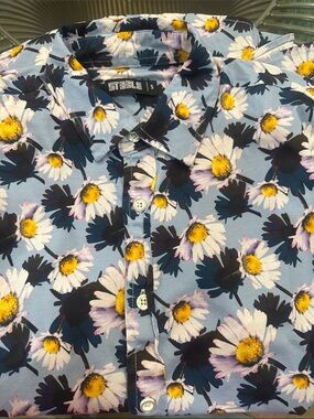 ST3ELE Men's Light Blue Floral size small Shirt